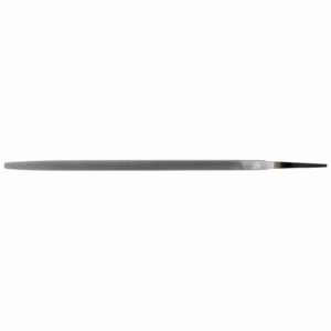Long, slender nail file with a textured gray surface and a dark tapered tip at the end, used for shaping nails