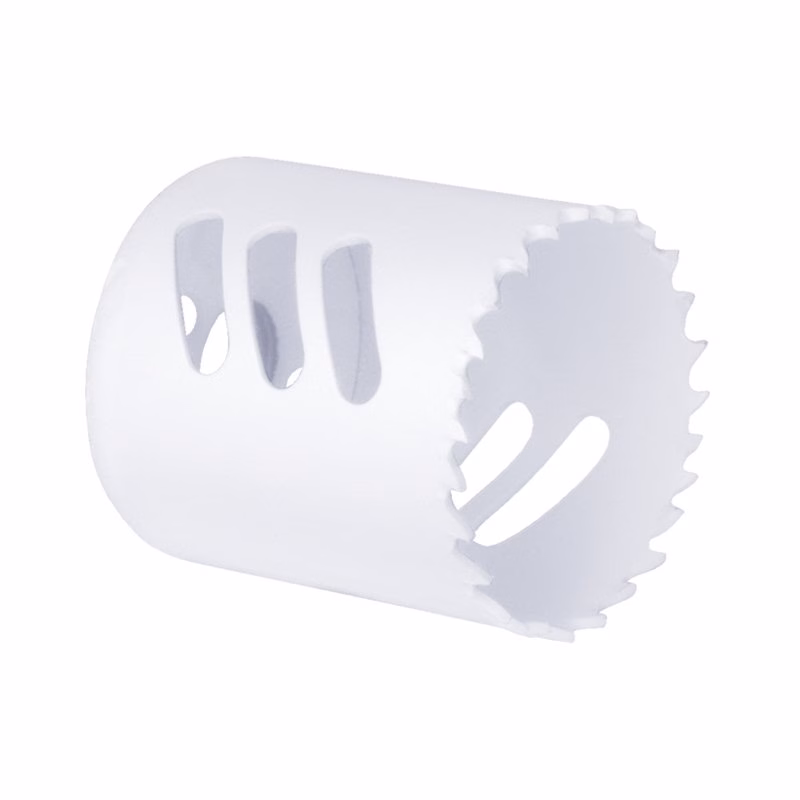 HSV51 - Alpha Tools White plastic cylindrical tool with three vertical slots and a jagged circular edge at one end (kitchen gadget accessory).