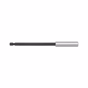 Precision screwdriver with a black shaft and a cylindrical metallic handle on the right side