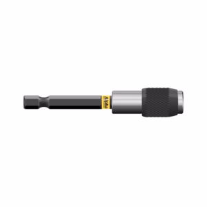 Magnetic screwdriver bit holder with knurled grip and replaceable bit (brand Alpha) showing a metal shaft and black handle detail on the left side