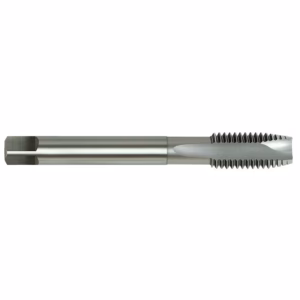 CNC thread milling cutter with a smooth shank and helical cutting flutes at the end, used for cutting internal threads in metal.
