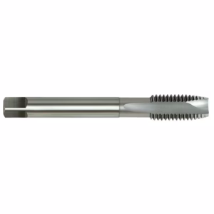 Metal cutting tool: thread milling cutter with helical flutes on the head and a smooth cylindrical shank.