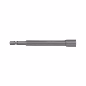 Long metal drive adapter with a hex drive on one end and a square socket on the other end, horizontal orientation.