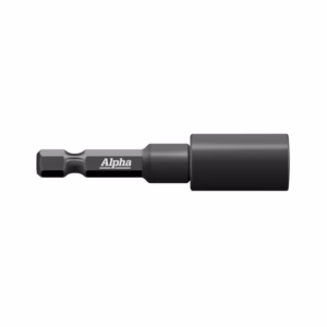 Alpha-brand screwdriver bit with hex shank and socket attachment (tool bit)