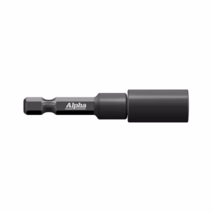 Alpha-brand screwdriver bit with hex drive and attached socket.