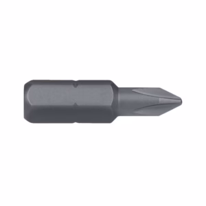 Single metal screwdriver bit with a hex shank and a four-lobed star-shaped tip