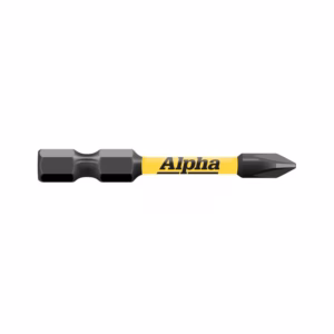 Precision screwdriver with a yellow Alpha grip and black metal shaft, including a Phillips-style tip