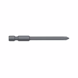 Long gray drill bit with a hexagonal shank shown lying horizontally.