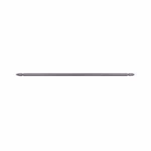 Long double-ended drill bit lying horizontally on a white background