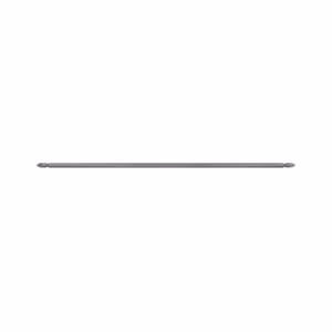 Long gray metal rod laid horizontally with pointed tips at both ends.