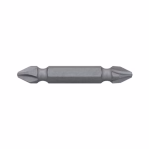 Double-ended screwdriver bit with different tips on each end, centered on a white background.