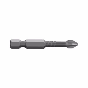 Metal screwdriver bit with hex shank and star-shaped Torx tip for driving screws.