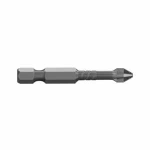 Metal screwdriver bit with a hex shank and star-shaped Torx tip, shown in a side view.
