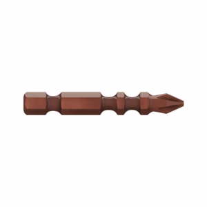 Brown metal screwdriver bit with a multi-spline, pointed tip for driving screws; shown against a white background
