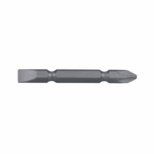 Double-ended screwdriver bit with a flat (blade) tip on one end and a Torx tip on the other end.