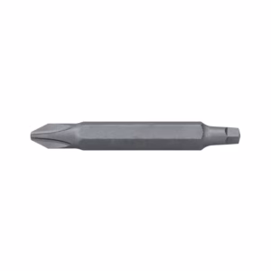 Metal screwdriver bit with a hex shank on a white background (no context). -for informative image conveying a tool accessory