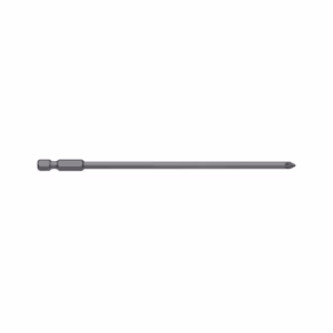 Long thin precision screwdriver bit with a hex handle on the left and a small flat-tip at the right end
