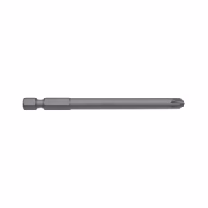 Long gray drill bit with a hex shank and sharp rotating cutting tip