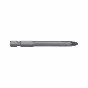 Long steel twist drill bit with a hex shank at the left end.