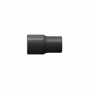 Black metal socket adapter for a ratchet, shown from the side