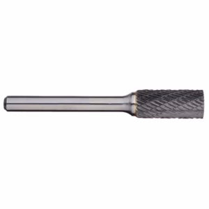 Metal drill bit with a smooth shank and knurled cutting end used for drilling holes in metal or wood (tool accessory)