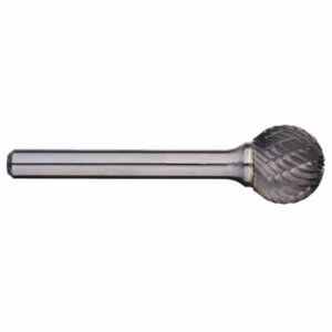 Metal ball-end burr on a straight shank, a rotary tool bit used for grinding and shaping materials.