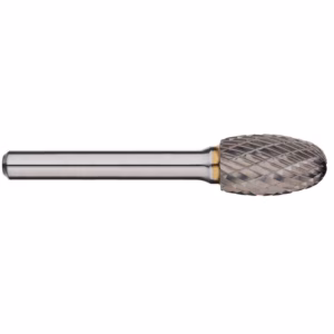 Dental rotary burr bit with diamond-coated, knurled head used for grinding in dental work