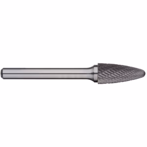 Metal deburring burr with a knurled cylindrical shank for shaping materials beyond the edge of a surface surface finishing tool