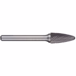 Carbide burr bit with knurled conical cutting head for a rotary tool
