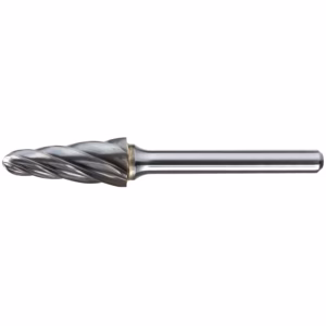 Metal end mill with helical flutes and straight shank, a cutting tool for milling metals