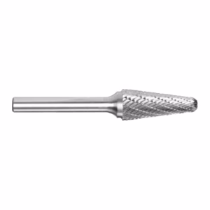Metal end mill cutting tool with helical flutes and cylindrical shank used for CNC milling
