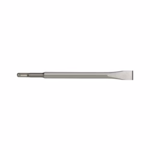 Palette knife with a flat metal blade and gray handle used for painting or mixing mediums; long, slender tool on a white background.