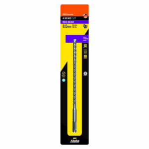 Masonry drill bit in yellow/black packaging, 8.0 mm, solid carbide head (Alpha brand).