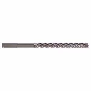 Metal twist drill bit with spiral flutes and a plain shank.