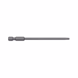 Long screwdriver bit extension with a hex shank and a chunky drive end to the left, extending a slim shaft to the right.