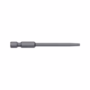 Long hex screwdriver bit with a hexagonal shank and slender precision tip, isolated on a white background.