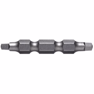 Metal multi-bit screwdriver bit holder with alternating square drive sections along a long shaft used for fastening screws.