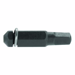 Hex bolt with a circular washer near the head, dark metal finish, shown horizontally