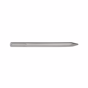 Silver stylus pen lying horizontally with the tip to the right.