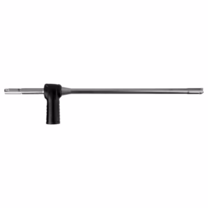 Long torque wrench with a black grip handle and a silver shaft extending to the right