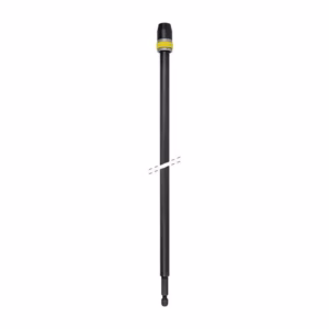 Long black cylindrical rod with a yellow-and-black cap at the top and a small connector at the bottom, likely an actuator or shock absorber component
