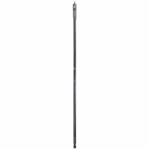 Long metal rod with a two-pronged fork at the tip, resembling a leatherworking pricking iron or stitching chisel.