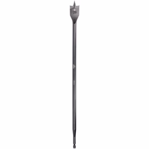 Long metal carving tool with a forked, chisel-like tip and a long dark shaft. Used for chiseling or cutting wood/materials in tight spaces.