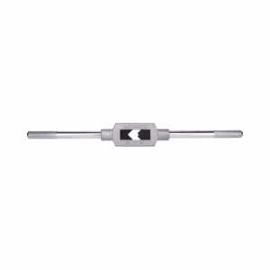 Precision metal rod tool with knurled handles and a sliding central block featuring arrows—likely a calibration or alignment gauge.