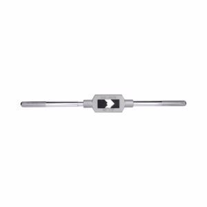Double-ended metal hand tool with knurled grips and a central adjustable jaw unit between the handles.