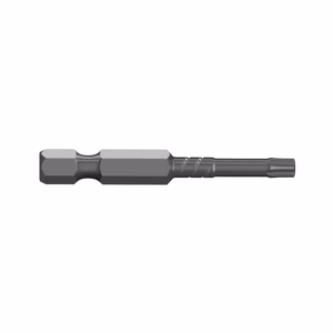 Long metal screwdriver bit with a hex shaft and grooved grip near the handle, shown from the side
