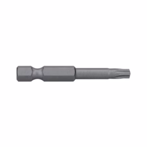Metal screwdriver bit with a hex shank and a star-shaped Torx end