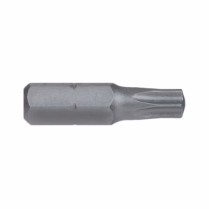Metal screwdriver/drill bit with a cylindrical body and a star-shaped (Torx) tip in gray metal.