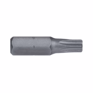 Metal screwdriver bit with a star-shaped tip, shown horizontally for use with a power drill or driver (interchangeable bit).