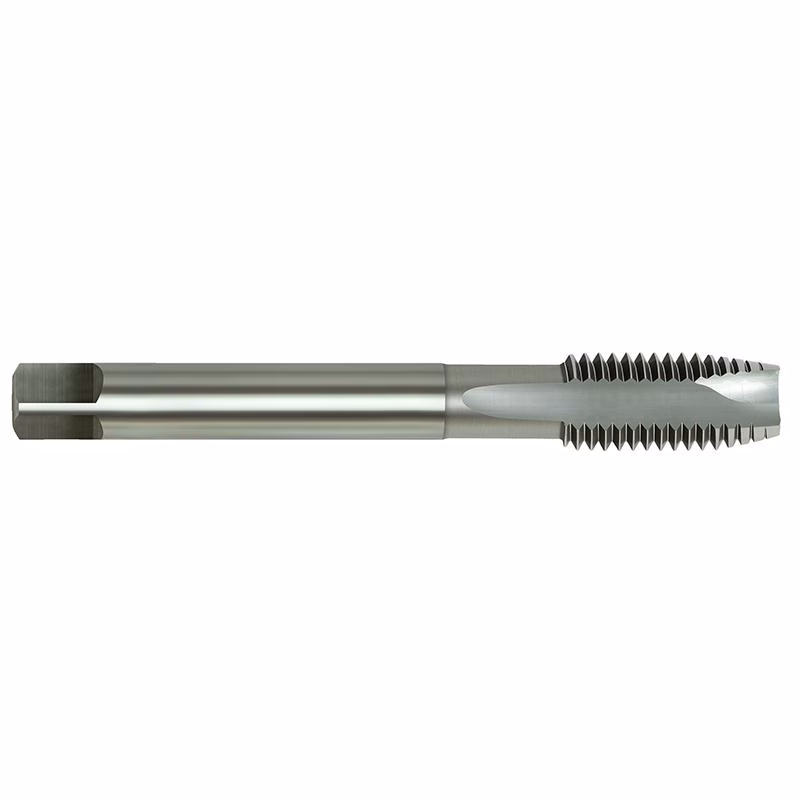 UNCESP12 - Alpha Tools Threading tool (thread mill) with helical cutting teeth on one end and a smooth shank, metal finish